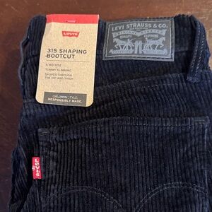 Levi's Men's black 315 Shaping Bootcut Corduroy Pants NWT 29x30